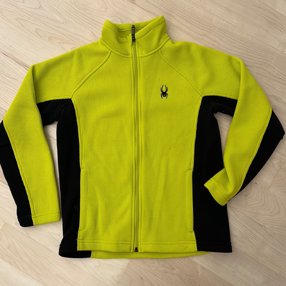 Kids Spyder Core Waffle Zip Up Base Layer - Medium